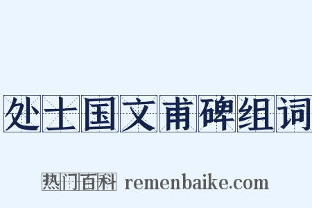 处士国文甫碑组词是什么意思的图片